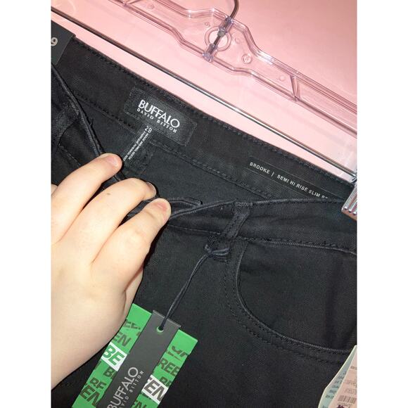 NWT Buffalo David Bitton Brooke semi highrise slim straight black jeans size 29 - Picture 4 of 7